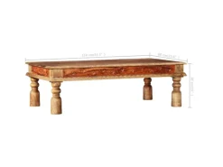 vidaXL Couchtisch Massivholz Mango Akazie 110x60x38 cm 245140