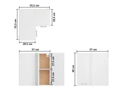 vidaXL Eckhängeschrank Weiß 57x57x60 cm Holzwerkstoff< Küchenschränke