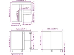Best vidaXL Eckunterschrank Sonoma-Eiche 75,5x75,5x80,5 cm Holzwerkstoff
