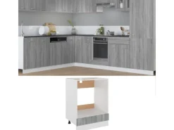 vidaXL Herdumbauschrank Grau Sonoma 60x46x81,5 cm Holzwerkstoff< Küchenschränke