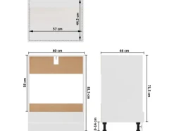 New vidaXL Herdumbauschrank Weiß 60x46x81,5 cm Holzwerkstoff