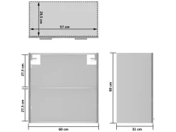 vidaXL Hängeglasschrank Betongrau 60x31x60 cm Holzwerkstoff< Pfannen|Töpfe