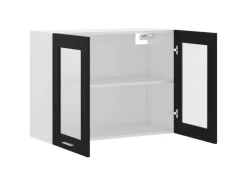 Vorratsdosen|Küchenschränke<vidaXL Hängeglasschrank Schwarz 80x31x60 cm Holzwerkstoff