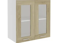 vidaXL Hängeglasschrank Sonoma-Eiche 60x31x60 cm Holzwerkstoff< Küchenschränke