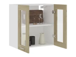 vidaXL Hängeglasschrank Sonoma-Eiche 60x31x60 cm Holzwerkstoff< Küchenschränke