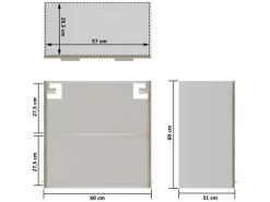 vidaXL Hängeglasschrank Sonoma-Eiche 60x31x60 cm Holzwerkstoff< Küchenschränke