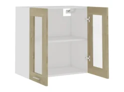 vidaXL Hängeglasschrank Sonoma-Eiche 60x31x60 cm Holzwerkstoff< Küchenschränke