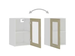 vidaXL Hängeglasschrank Sonoma-Eiche 40x31x60 cm Holzwerkstoff Modell 1< Küchenschränke