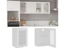 vidaXL Hängeglasschrank Weiß 40x31x60 cm Holzwerkstoff< Küchenregale|Küchenschränke