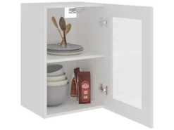 vidaXL Hängeglasschrank Weiß 40x31x60 cm Holzwerkstoff< Küchenregale|Küchenschränke