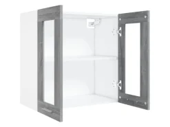 vidaXL Hängeschrank Glas Grau Sonoma 60x31x60 cm Holzwerkstoff< Küchenschränke