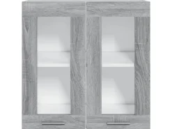 vidaXL Hängeschrank Glas Grau Sonoma 60x31x60 cm Holzwerkstoff< Küchenschränke