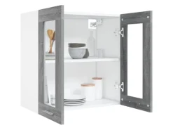 vidaXL Hängeschrank Glas Grau Sonoma 60x31x60 cm Holzwerkstoff< Küchenschränke