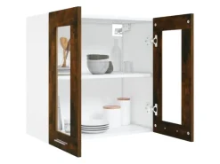 Online vidaXL Hängeschrank Glas Räuchereiche 60x31x60 cm Holzwerkstoff