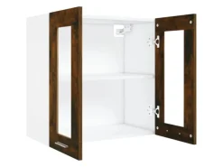Online vidaXL Hängeschrank Glas Räuchereiche 60x31x60 cm Holzwerkstoff