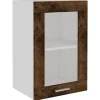 Best vidaXL Hängeschrank Glas Räuchereiche 40x31x60 cm Holzwerkstoff