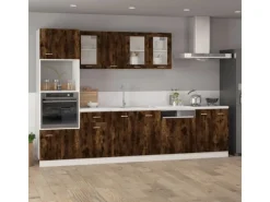 Best vidaXL Hängeschrank Glas Räuchereiche 40x31x60 cm Holzwerkstoff