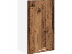 vidaXL Hängeschrank mit Tür Riga Altes Holz und Weiß 50 x 31 x 80 cm 884272< Küchenschränke