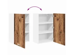 vidaXL Hängeschrank mit Tür Riga Altes Holz und Weiß 50 x 31 x 80 cm 884272< Küchenschränke