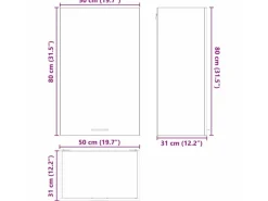 vidaXL Hängeschrank mit Tür Riga Altes Holz und Weiß 50 x 31 x 80 cm 884272< Küchenschränke