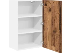 vidaXL Hängeschrank mit Tür Riga Altes Holz und Weiß 50 x 31 x 80 cm 884272< Küchenschränke