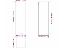 Best vidaXL Hängeschrank mit Tür Riga 30 x 31 x 100 cm Holzwerkstoff 884330 Weiß