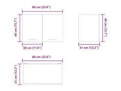 Hot vidaXL Hängeschrank mit Tür Riga 60 x 31 x 40 cm Holzwerkstoff 884162 Weiß