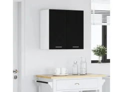 Küchenschränke<vidaXL Hängeschrank mit Tür Riga Schwarz Eichen-Optik 60 x 31 x 60 cm 863143