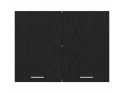 Best vidaXL Hängeschrank mit Tür Riga Schwarz Eichen-Optik 80 x 31 x 60 cm 863144 Eiche Schwarz