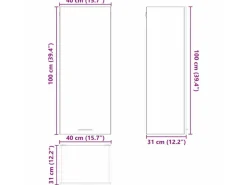 Küchenschränke<vidaXL Hängeschrank mit Tür Riga 40 x 31 x 100 cm Holzwerkstoff 884338