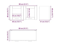vidaXL Hängeschrank mit Tür Riga 80 x 31 x 40 cm Holzwerkstoff 884226< Küchenschränke