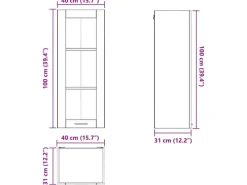 vidaXL Hängeschrank Riga 40 x 31 x 100 cm Holzwerkstoff 884384< Küchenschränke