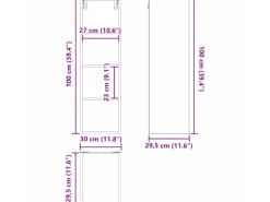 Küchenschränke<vidaXL Hängeschrank Riga 30 x 29,5 x 100 cm Holzwerkstoff 884458