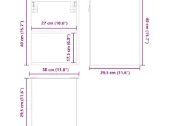 New vidaXL Hängeschrank Riga 30 x 29,5 x 40 cm Holzwerkstoff 884410 Weiß
