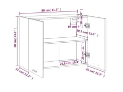 Küchenschränke<vidaXL Hängeschrank Räuchereiche 80x31x60 cm Holzwerkstoff