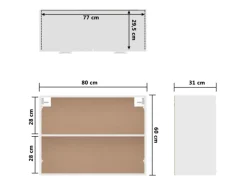 vidaXL Hängeschrank Weiß 80x31x60 cm Holzwerkstoff< Küchenschränke