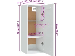 Küchenschränke<vidaXL Hängeschrank Weiß 35x34x90 cm Holzwerkstoff