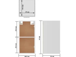 Töpfe<vidaXL Hängeschrank Weiß 29,5x31x60 cm Holzwerkstoff