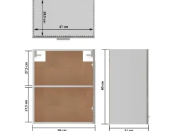 vidaXL Hängeschränke 2 Stk Betongrau 50x31x60 cm Holzwerkstoff< Küchenschränke
