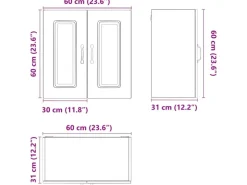 vidaXL Küchen-Hängeschrank Kalmar Sonoma-Eiche Holzwerkstoff 853580 Sonoma Eiche