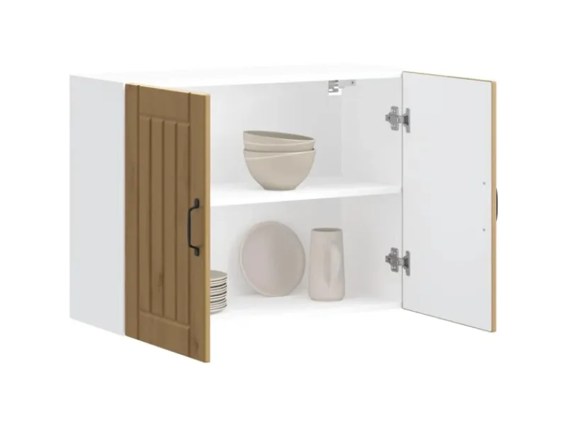 Sale vidaXL Küchen-Hängeschrank Lucca Artisan-Eiche Holzwerkstoff 853836 Eiche Handbeschlagen