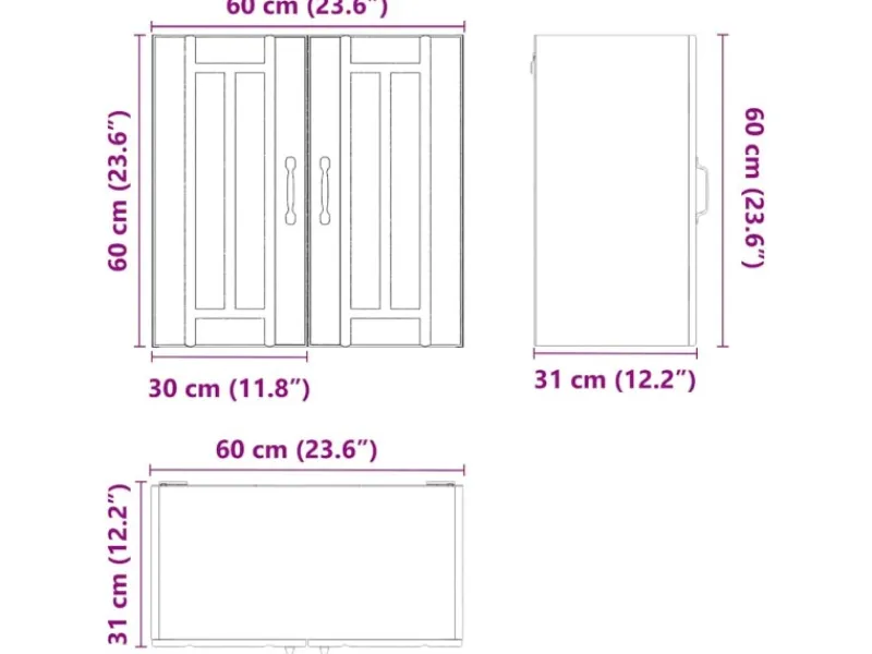Clearance vidaXL Küchen-Hängeschrank Lucca Hochglanz-Weiß Holzwerkstoff 853819 Hochglanz Weiß
