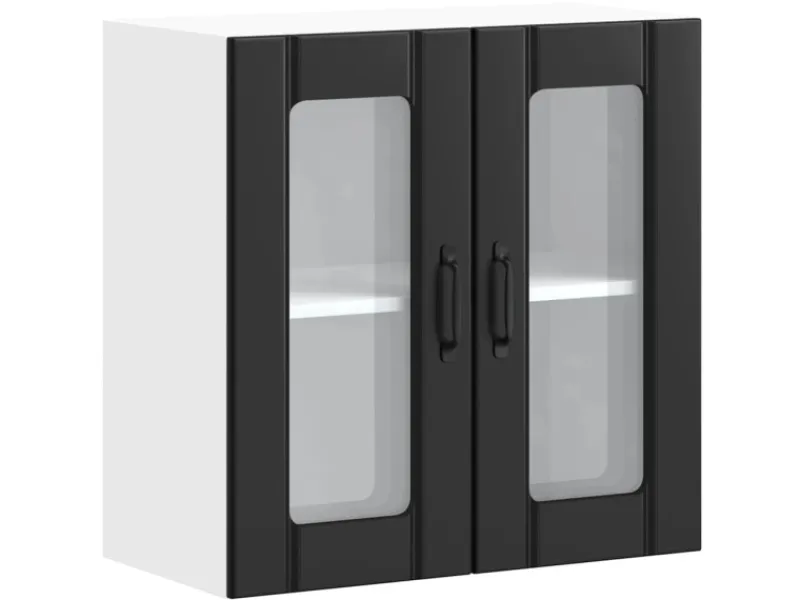 vidaXL Küchen-Hängeschrank mit Glastür Lucca Holzwerkstoff 853908< Küchenschränke