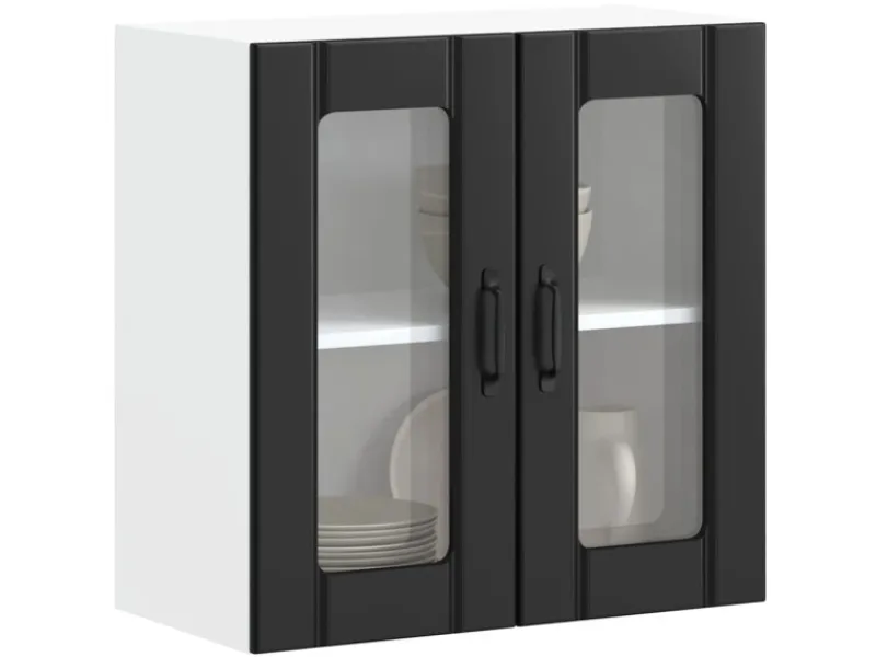 vidaXL Küchen-Hängeschrank mit Glastür Lucca Holzwerkstoff 853908< Küchenschränke