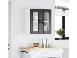 vidaXL Küchen-Hängeschrank mit Glastür Lucca Holzwerkstoff 853908< Küchenschränke