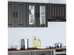 vidaXL Küchen-Hängeschrank mit Glastür Lucca Holzwerkstoff 853908< Küchenschränke