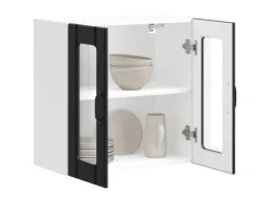 vidaXL Küchen-Hängeschrank mit Glastür Lucca Holzwerkstoff 853908< Küchenschränke