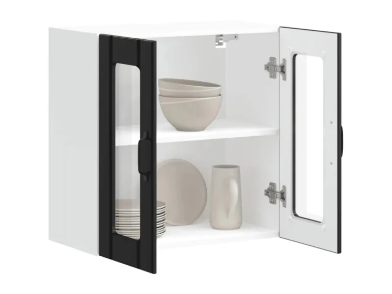 vidaXL Küchen-Hängeschrank mit Glastür Lucca Holzwerkstoff 853908< Küchenschränke