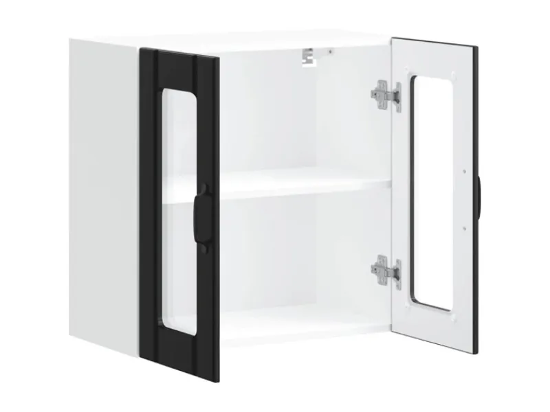 vidaXL Küchen-Hängeschrank mit Glastür Lucca Holzwerkstoff 853908< Küchenschränke