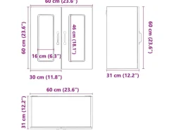 Küchenschränke<vidaXL Küchen-Hängeschrank mit Glastür Kalmar Holzwerkstoff 853667